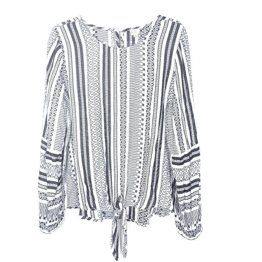 Keep In Touch blouse Embroidered tie waist blouse M